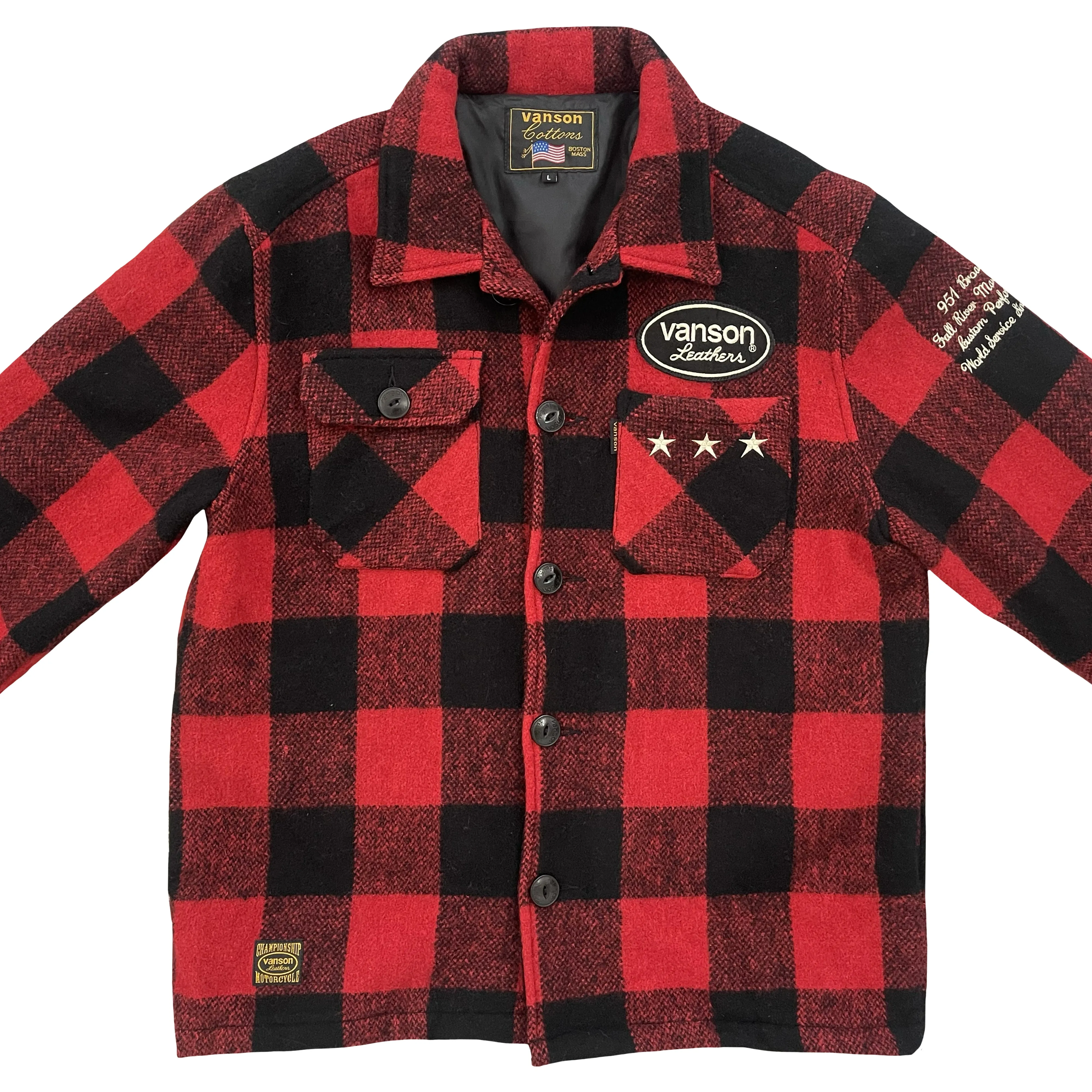 Vanson Leathers Buffalo Check Shirt Jacket - M/L