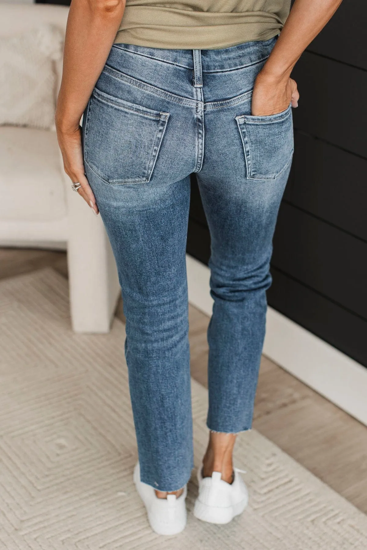 Vervet Slim Straight Jeans- Haddie Wash