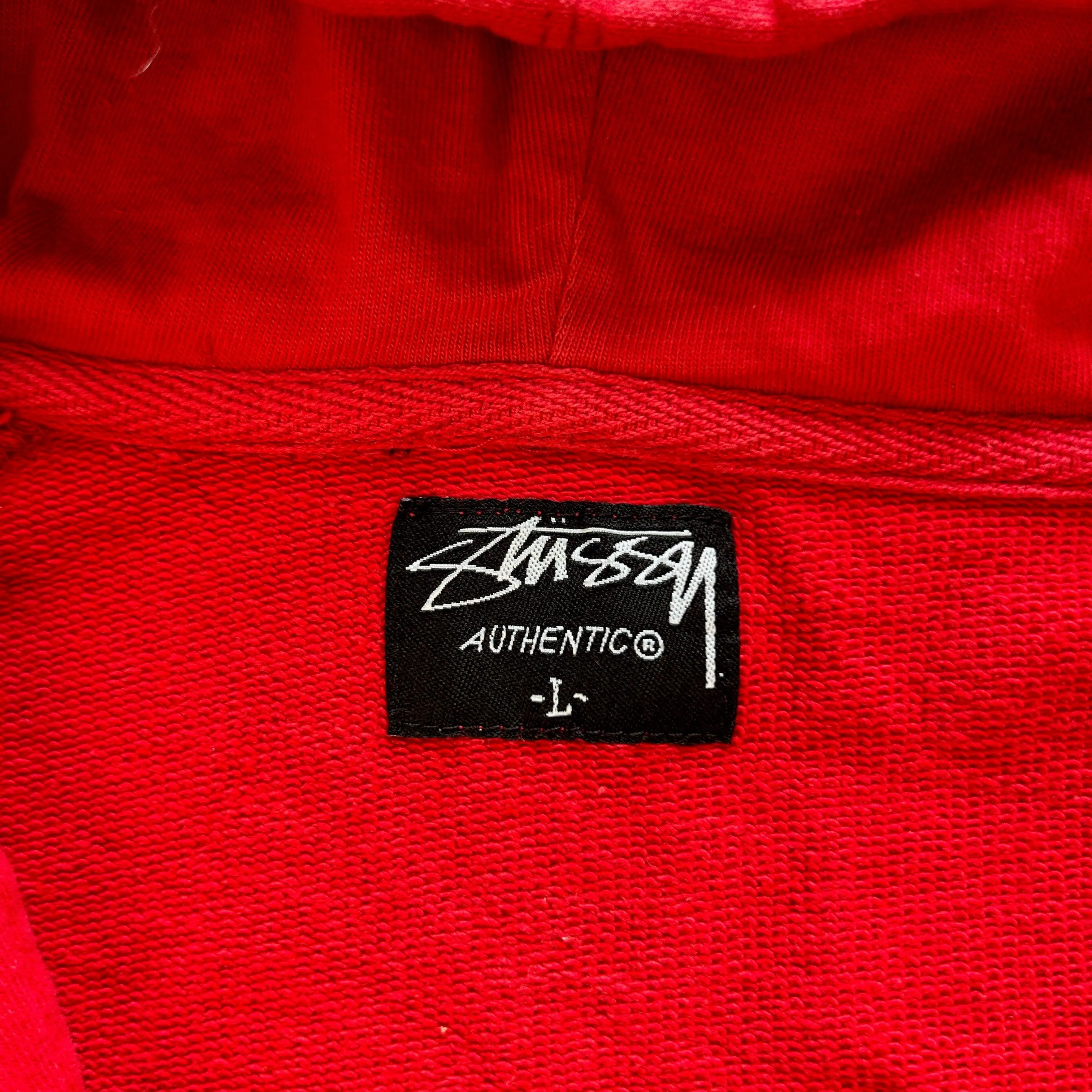 Vintage Stussy Zip Up Arm Graphic Hoodie Size L