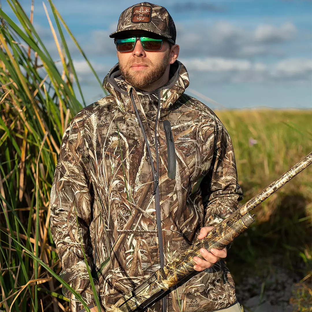 W3 Outbound Full Zip Hoodie: Water Resistant Hunting Hoodie with Face Mask