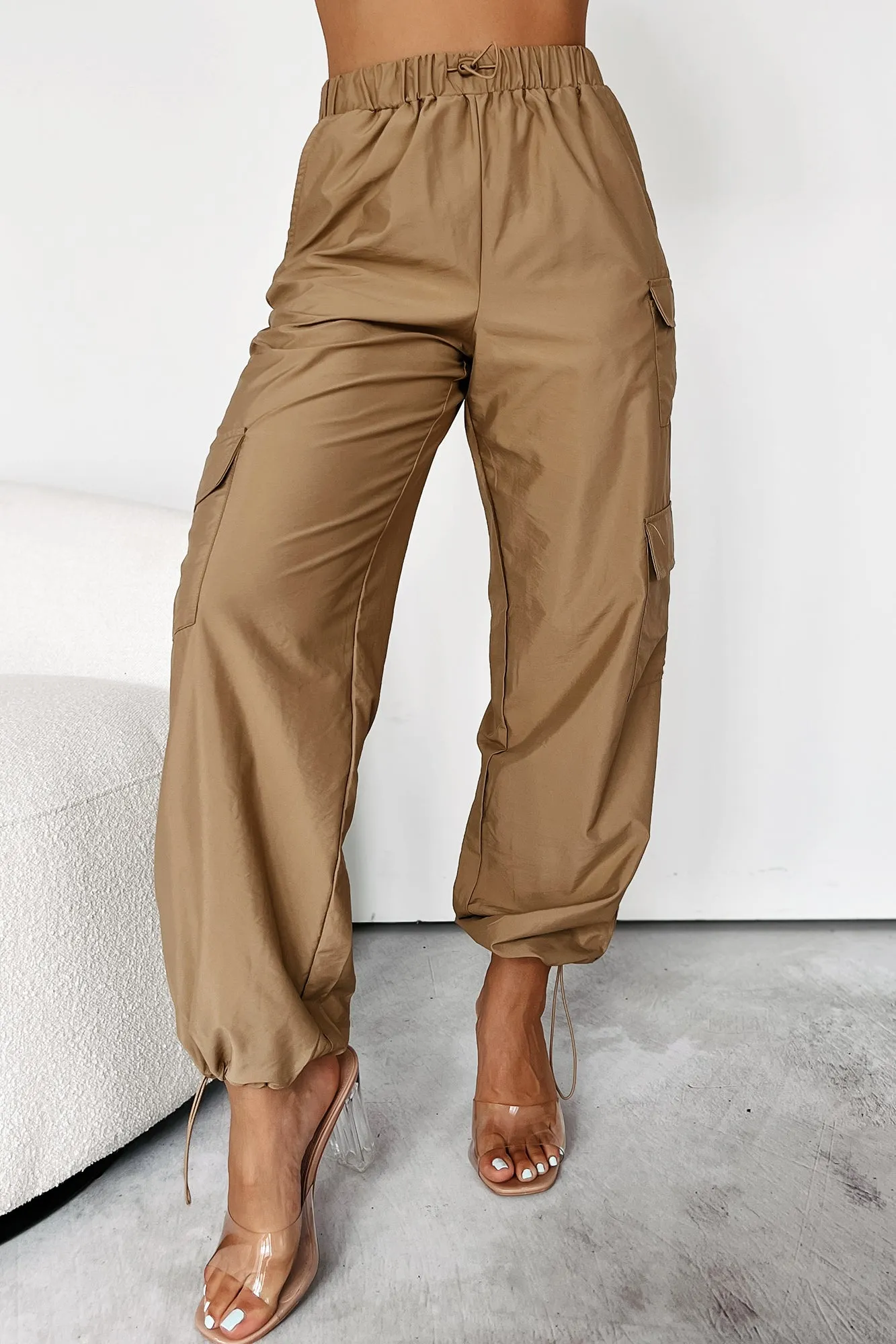 Waterloo Wide Leg Cargo Pants (Tan)