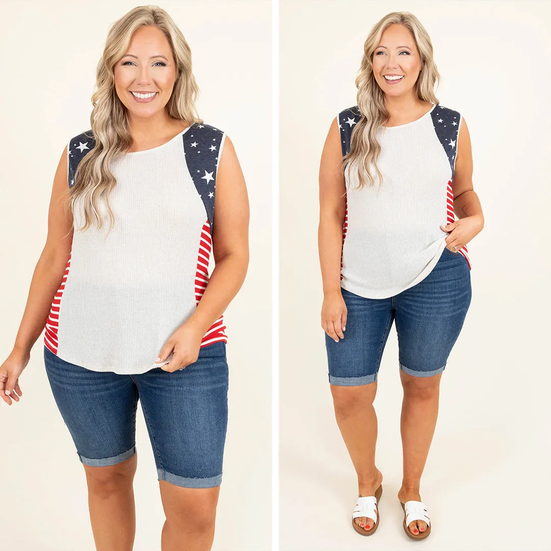 Waves Of Liberty Top, Oatmeal