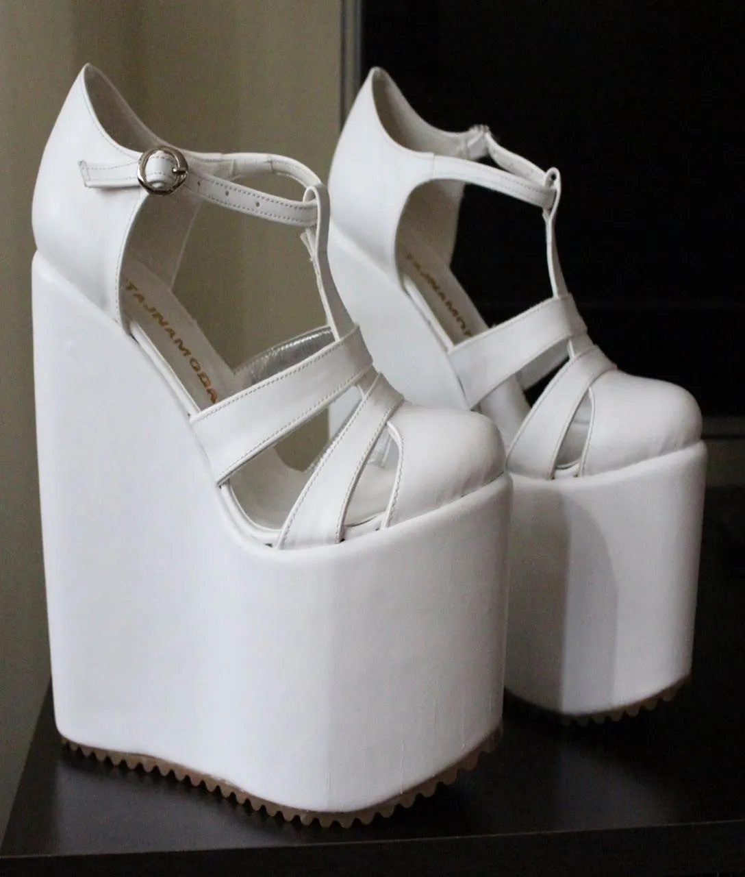 Wedding Sandals White Wedge Heel Platform High Heels Shoes