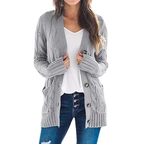 Women's Cardigan Long Sleeve Sweaters & Cardigans Casual Simple Style Solid Color