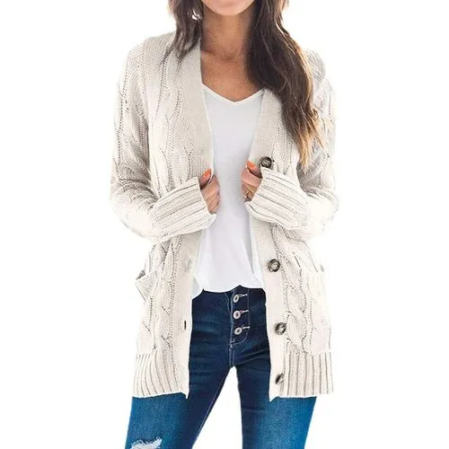 Women's Cardigan Long Sleeve Sweaters & Cardigans Casual Simple Style Solid Color