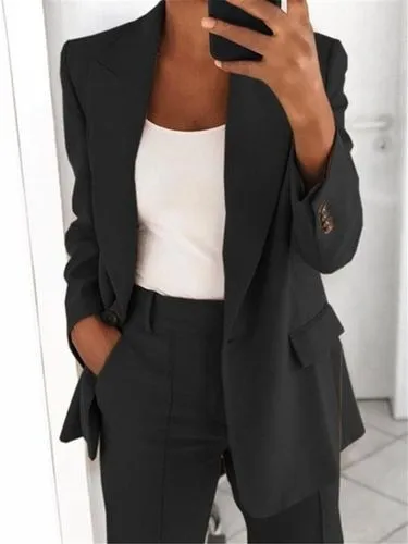 Women's Simple Style Solid Color Patchwork Single Breasted Blazer