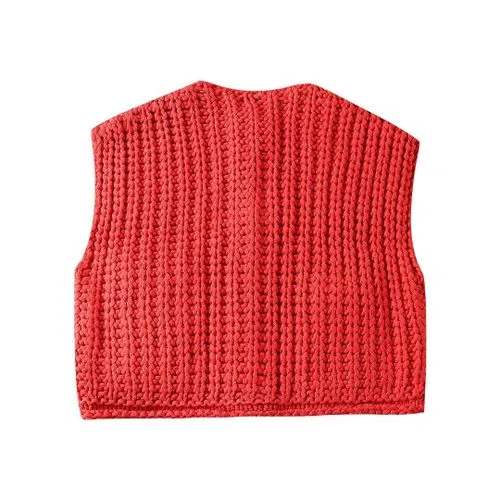 Women's Sleeveless Sweaters & Cardigans Pocket Rib-Knit Streetwear Solid Color