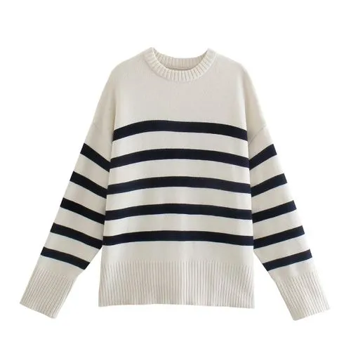 Women's Sweater Long Sleeve Sweaters & Cardigans Casual Vintage Style Stripe