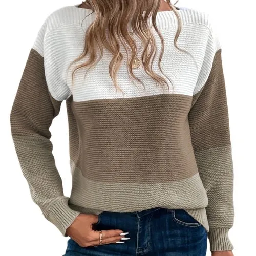 Women's Sweater Long Sleeve Sweaters & Cardigans Elegant Streetwear Color Block