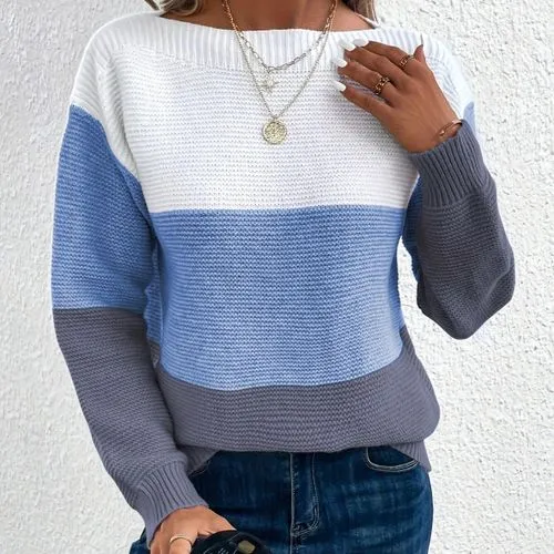 Women's Sweater Long Sleeve Sweaters & Cardigans Elegant Streetwear Color Block