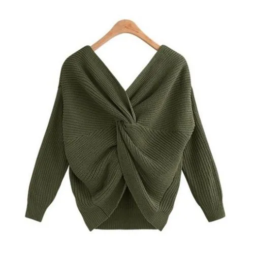 Women's Sweater Long Sleeve Sweaters & Cardigans Fashion Solid Color