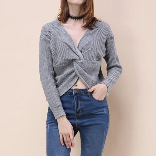 Women's Sweater Long Sleeve Sweaters & Cardigans Fashion Solid Color