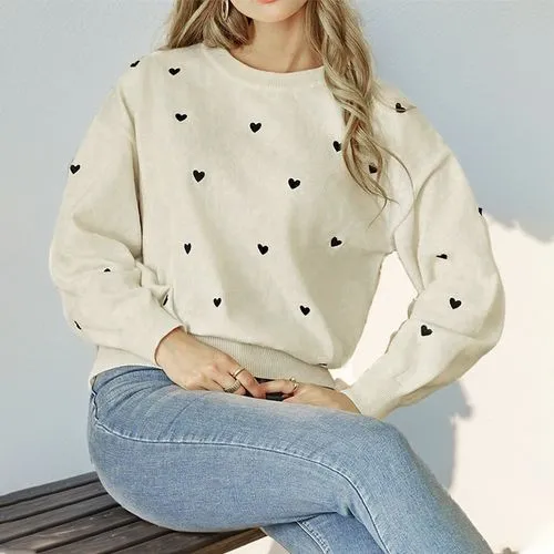 Women's Sweater Long Sleeve Sweaters & Cardigans Heart Casual Elegant Heart Shape