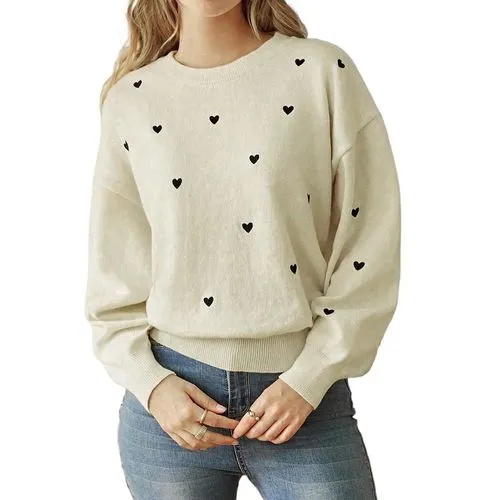 Women's Sweater Long Sleeve Sweaters & Cardigans Heart Casual Elegant Heart Shape