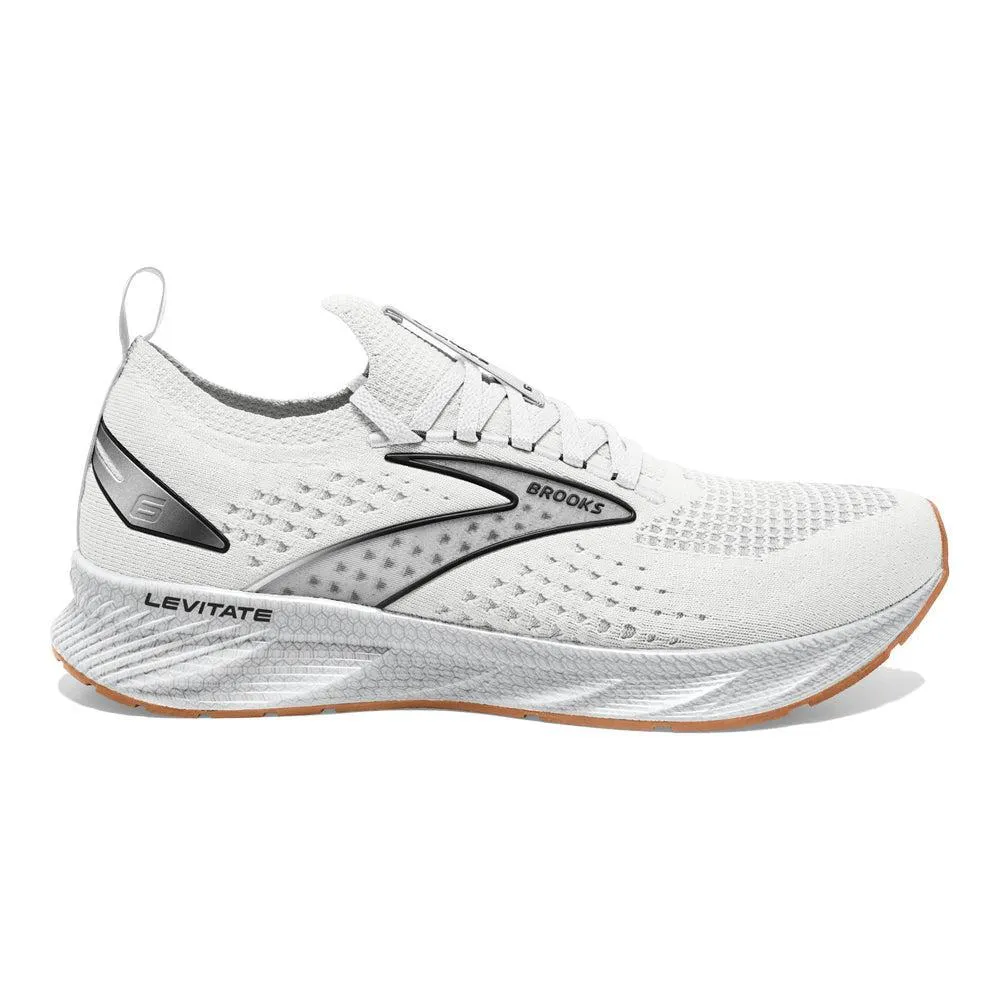 Women's Brooks Levitate StealthFit 6, White/Bran, 9.5 B Medium